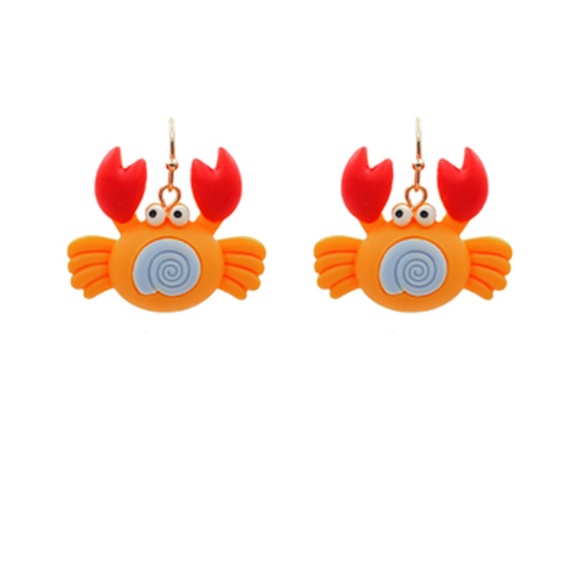 Crab Clay Dangle Earrings - Picture 1 of 1